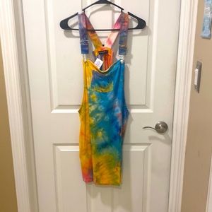 NWT Tie dye overall skirt